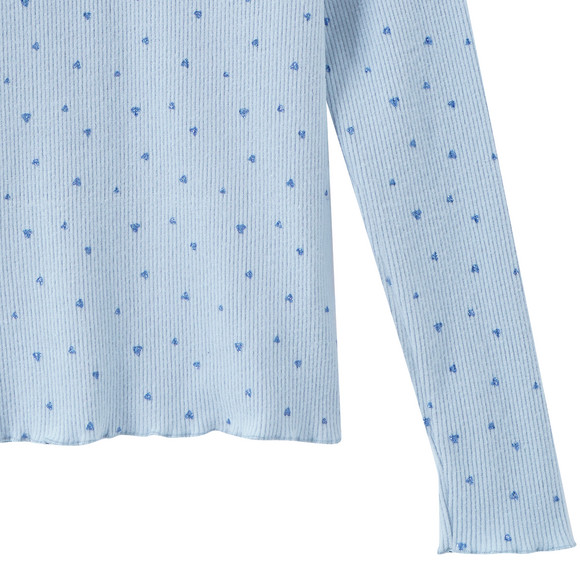 Mädchen Langarmshirt mit Glitzer-Herzen