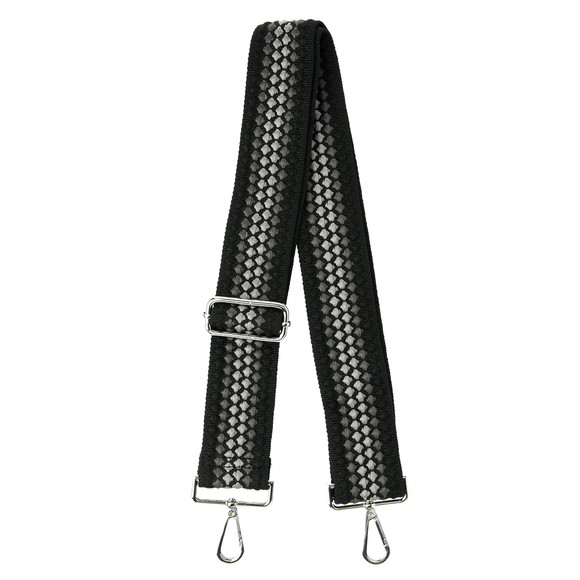 Schouderriem met all-over patroon zwart