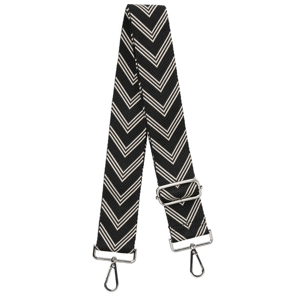 Schouderriem met all-over patroon zwart