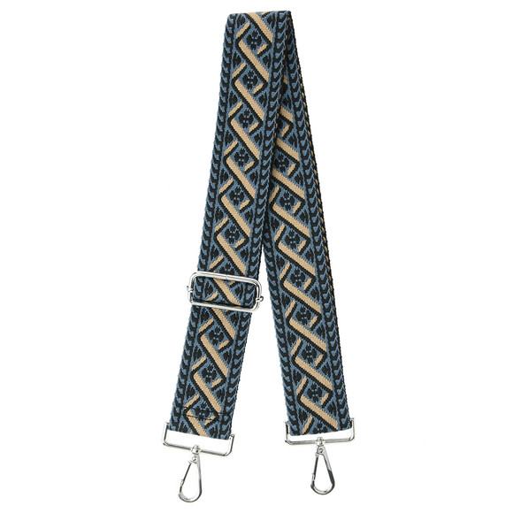 Schouderriem met all-over patroon blauw