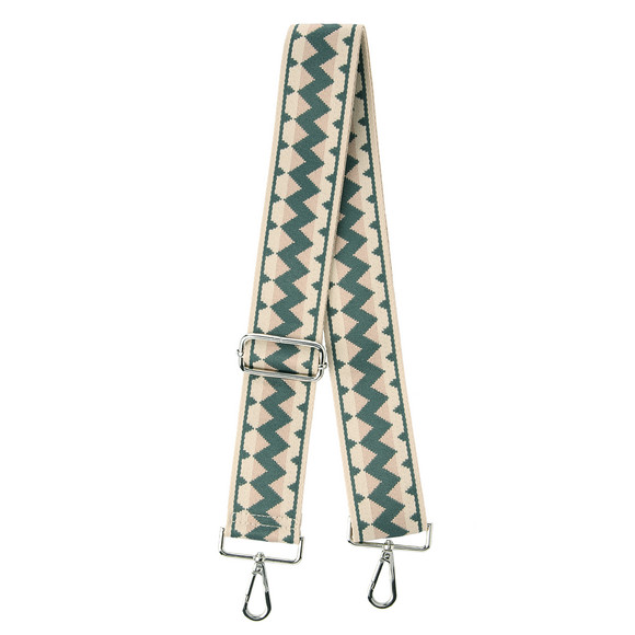 Schouderriem met all-over patroon donkere olijf / crème