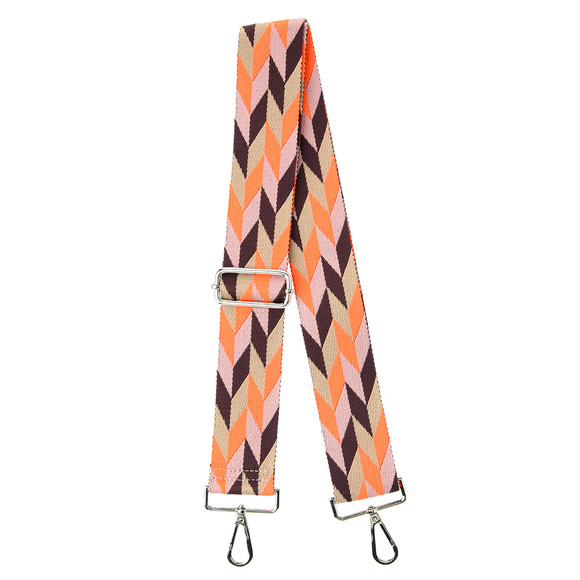 Schouderriem met all-over patroon neon oranje / donkerpaars / roze