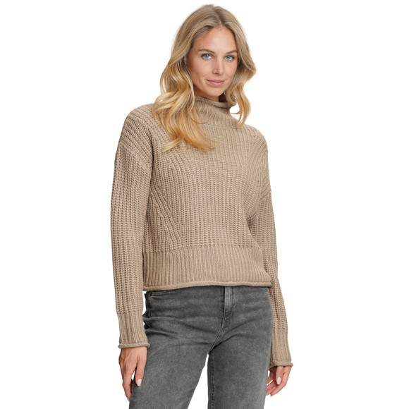 Damen Strickpullover mit Stehkragen