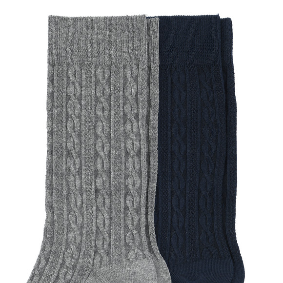 2 Paar Herren Socken mit Zopfmuster