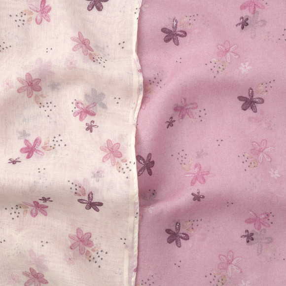 2 Mädchen Rundschals mit Blumen-Allover