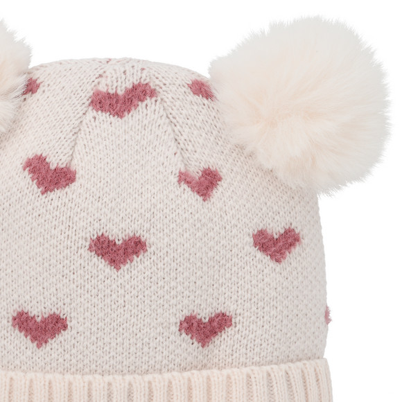 Gebreide muts met hartjesmotief voor meisjes