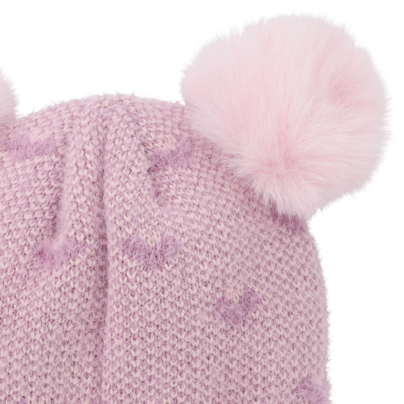 Gebreide muts met hartjesmotief voor meisjes