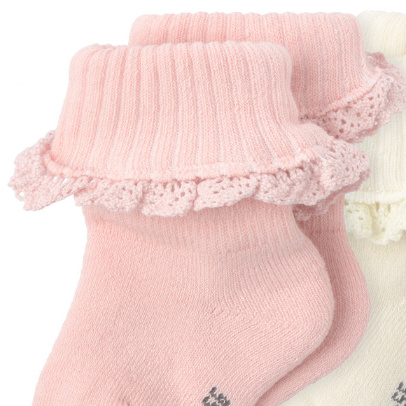 2 paar Newborn Sokken met franje