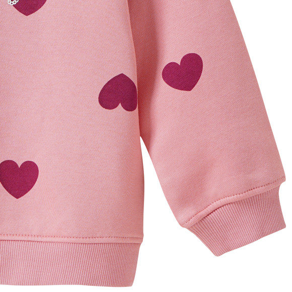 Mädchen Sweatshirt mit Herz-Allover