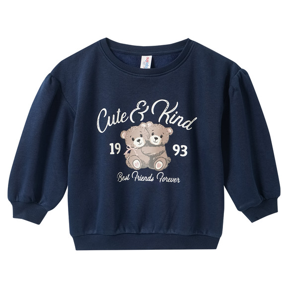 Mädchen Sweatshirt mit Bären-Print dunkelblau