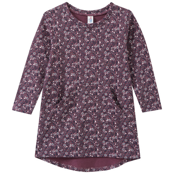 Mädchen Sweatkleid mit Blümchen