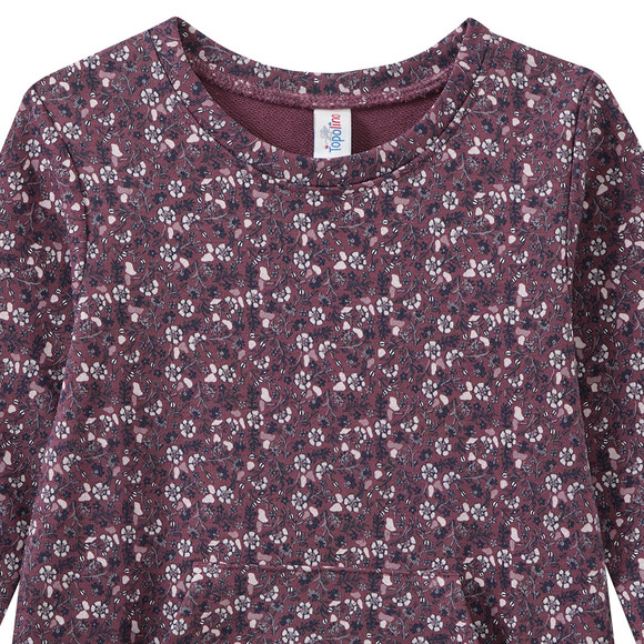 Mädchen Sweatkleid mit Blümchen