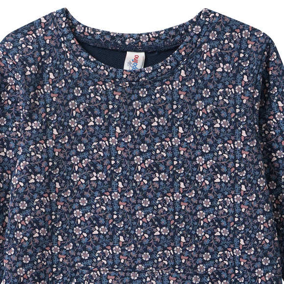 Mädchen Sweatkleid mit Blümchen