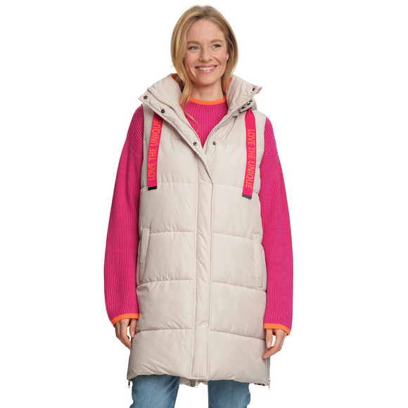 Damen Steppweste  mit Kapuze