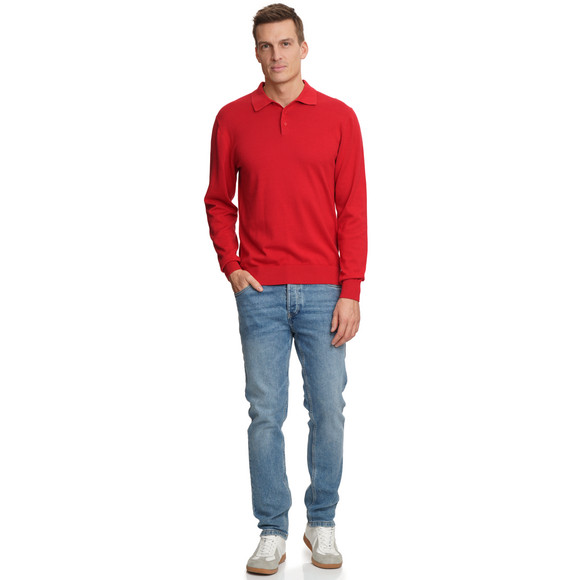 Gebreid poloshirt voor heren in basic look