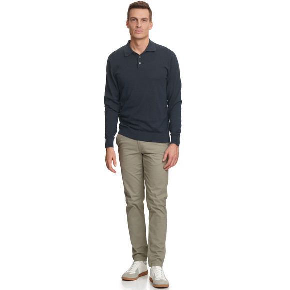 Gebreid poloshirt voor heren in basic look