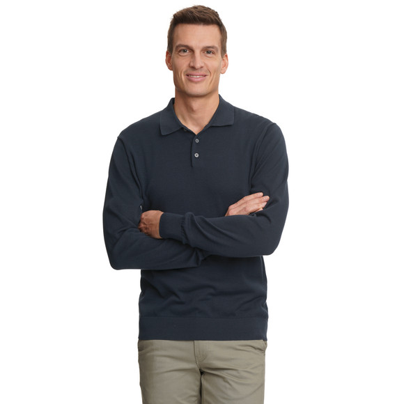 Gebreid poloshirt voor heren in basic look