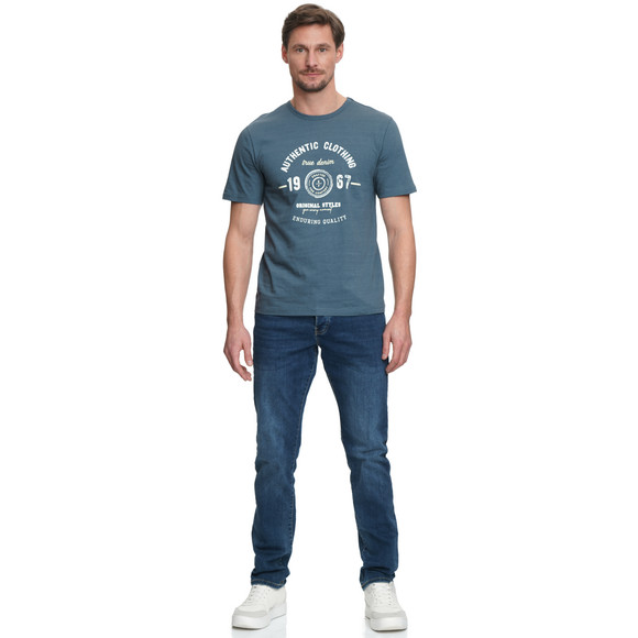 T-shirt voor heren in gemêleerde look