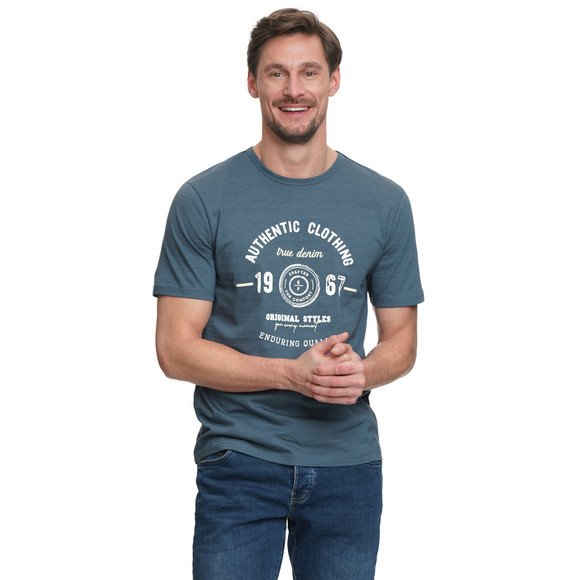 T-shirt voor heren in gemêleerde look