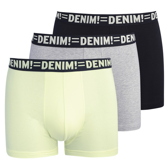 Set van 3 heren retroshorts geelgroen / grijs / zwart