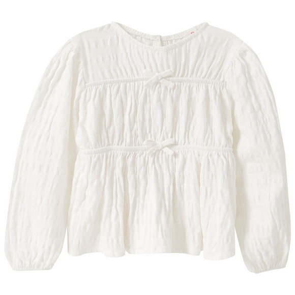 Mädchen Bluse aus zertifizierter Baumwolle weiss