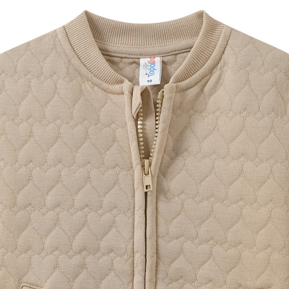 Mädchen Sweatjacke mit Herz-Steppung