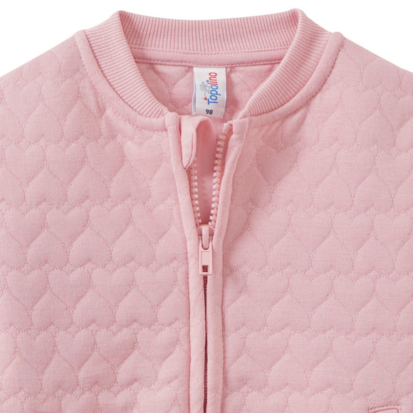 Mädchen Sweatjacke mit Herz-Steppung