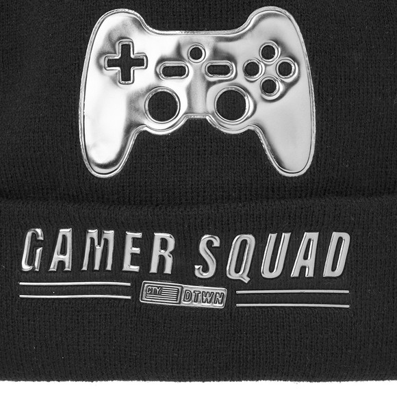 Gebreide muts voor jongens met gamermotief