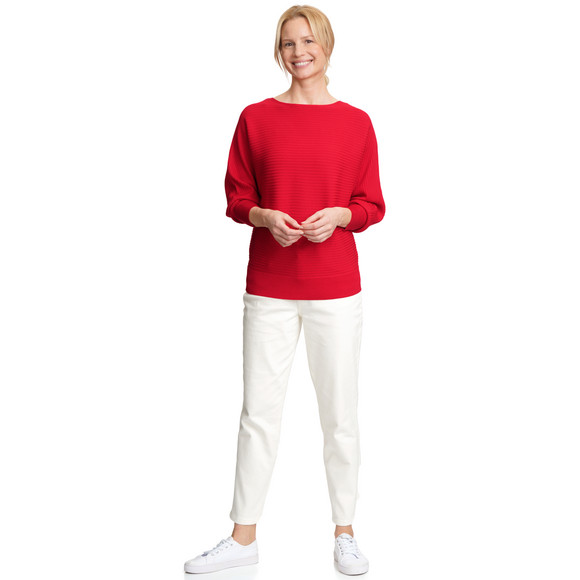 Damen Strickpullover mit Querrippen
