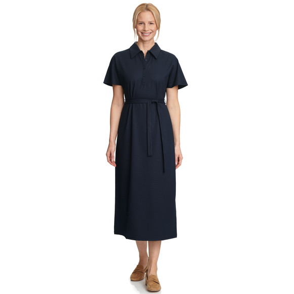 Damen Piqué-Kleid mit Bindegürtel