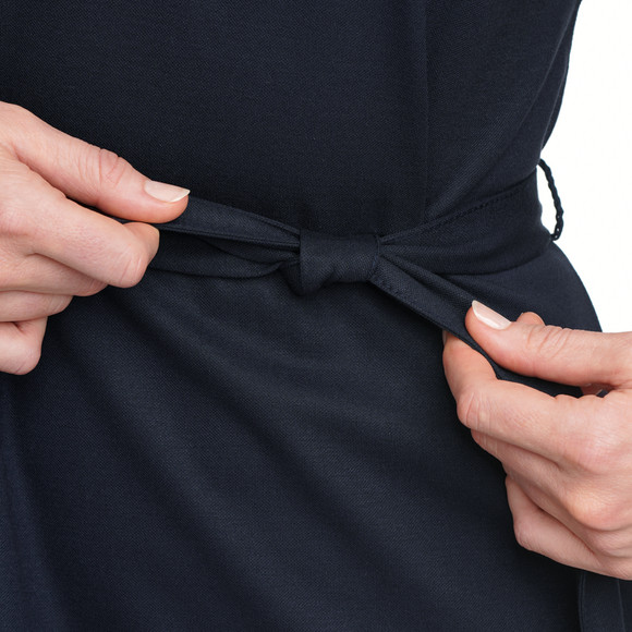 Damen Piqué-Kleid mit Bindegürtel