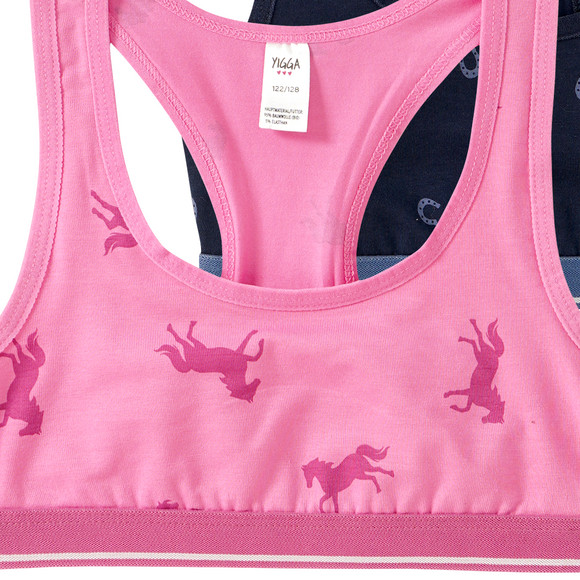 2 bustiers voor meisjes met paardenmotieven