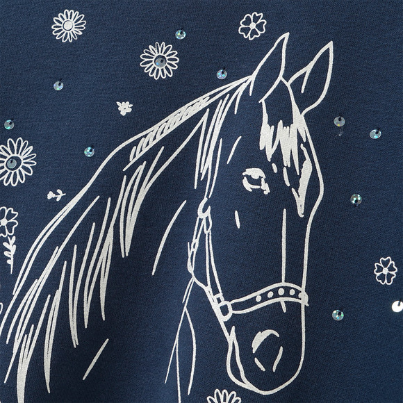 Meisjessweatshirt met paardenprint