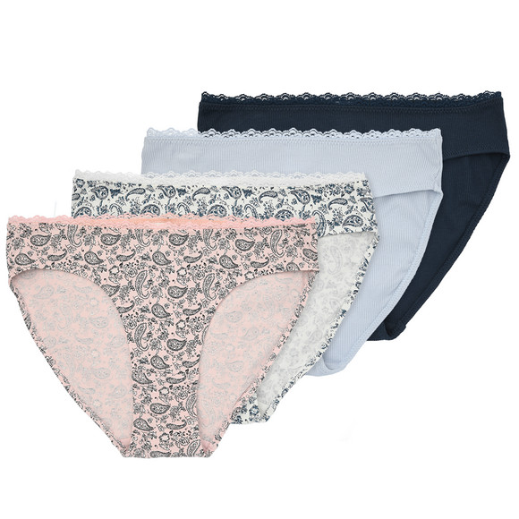 4 Damen Slips mit Bio-Baumwolle
