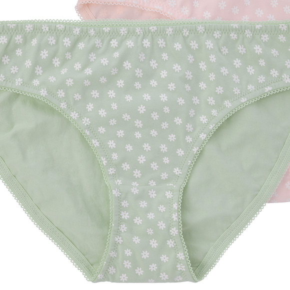 3 Damen Slips mit Blumen-Prints