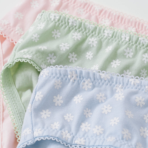 3 Damen Slips mit Blumen-Prints