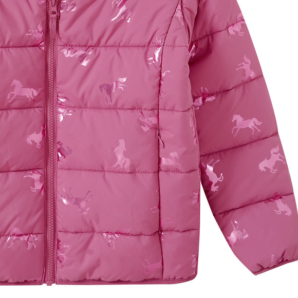 Meisjeswatteerjas met paardenprint