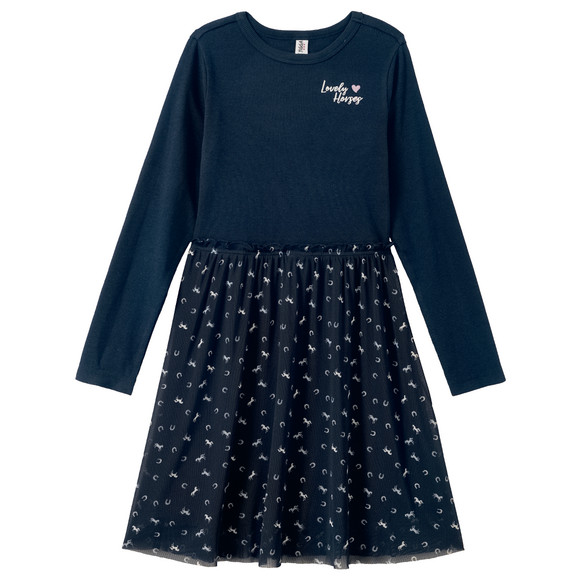 Mädchen Kleid mit Rippstruktur