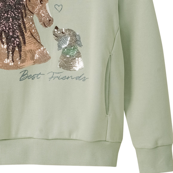Mädchen Hoodie mit Pferde-Motiv