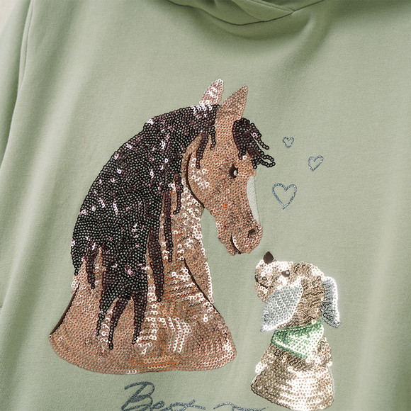 Mädchen Hoodie mit Pferde-Motiv