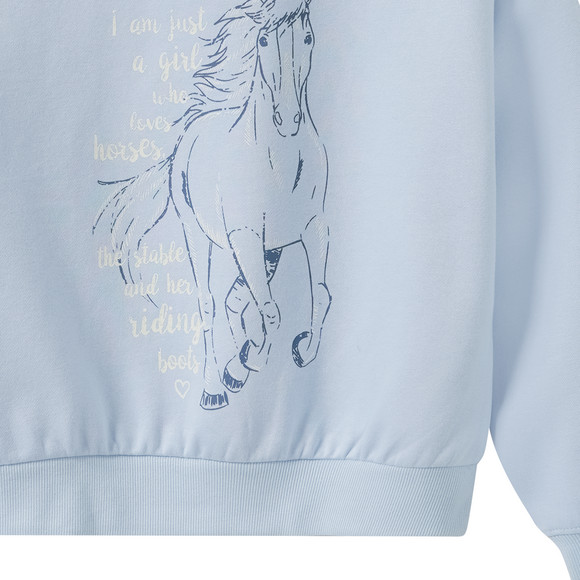 Mädchen Sweatshirt mit Pferde-Print