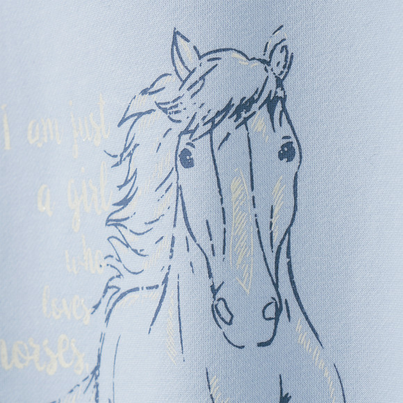 Mädchen Sweatshirt mit Pferde-Print