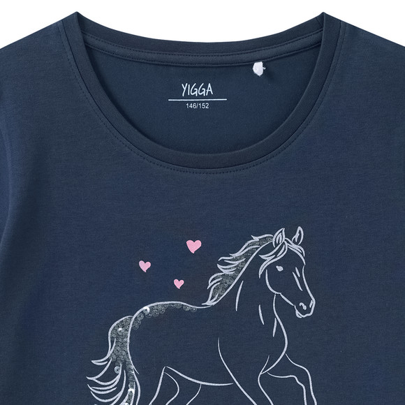 Mädchen T-Shirt mit Pferd-Motiv