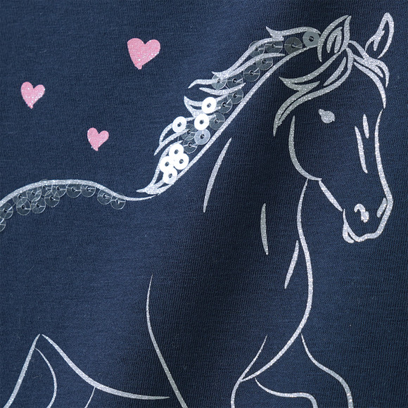 Mädchen T-Shirt mit Pferd-Motiv