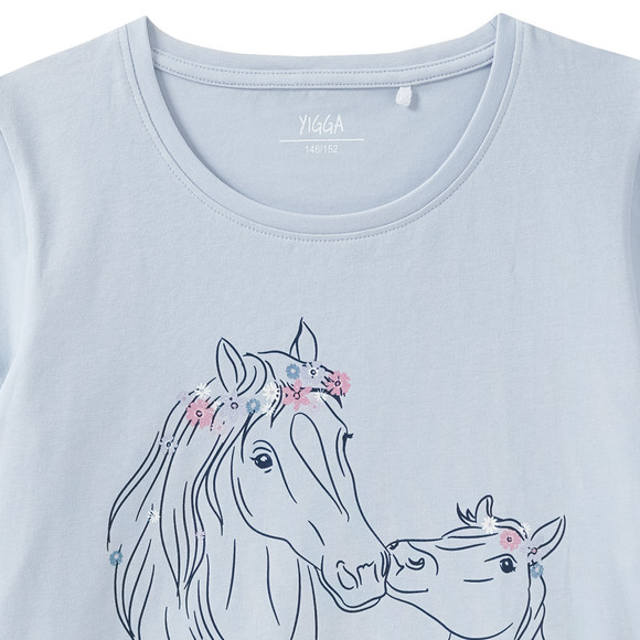 Mädchen T-Shirt mit Pferd-Motiv