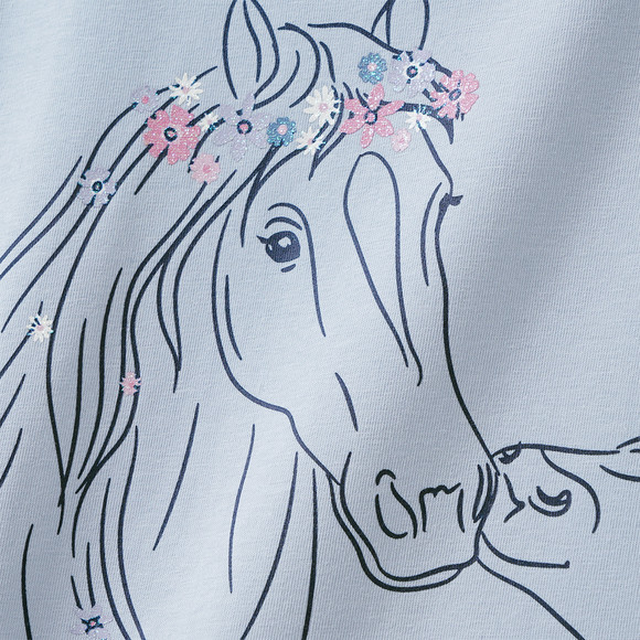 Mädchen T-Shirt mit Pferd-Motiv