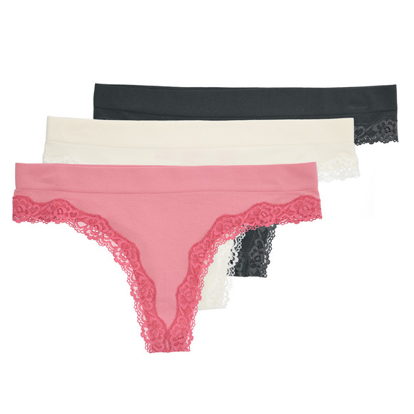 3 Damen Strings mit Spitze