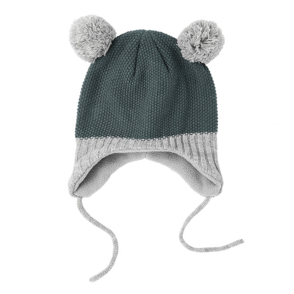 Baby Strickmütze mit Bommeln