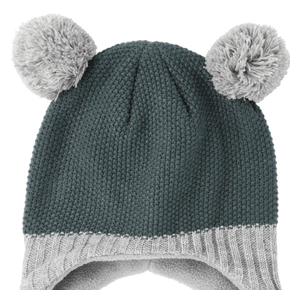 Baby Strickmütze mit Bommeln