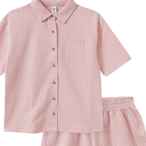 Shorty voor meisjes in seersucker-look